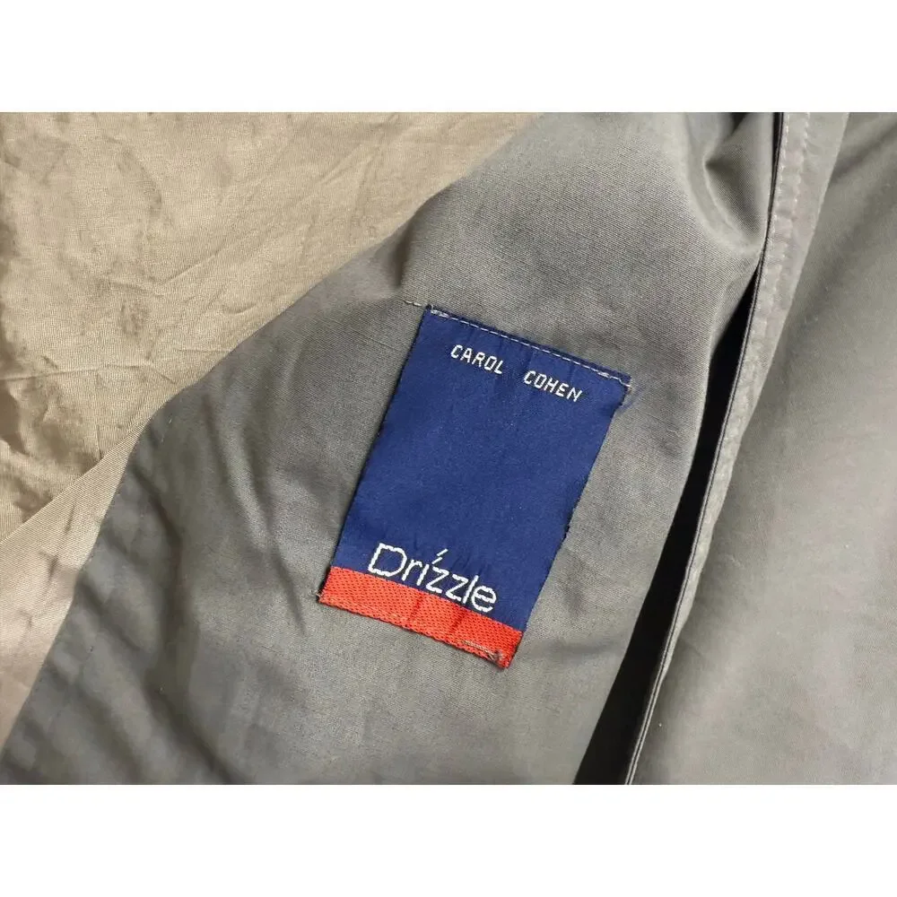 Carol Cohen Drizzle Trench Coat Vintage Jacket Size 12 USA
